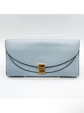 Chloé Georgia Light Blue Leather Continental Wallet